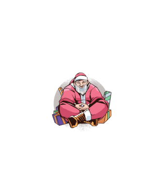 Santa Meditație model negru pe tricou