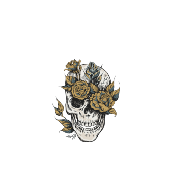 Craniu model negru pe tricou