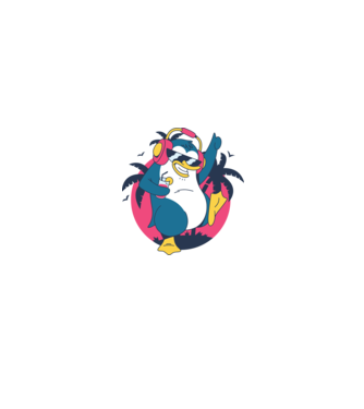 Pinguin de Petrecere model alb/roșu pe tricou