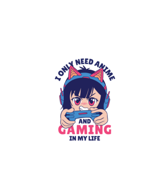 Am nevoie doar de Anime și Jocuri model alb pe tricou