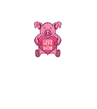 All you need is love and bacon model turcoaz pe tricou