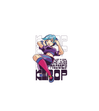 Doar o fată căreia îi place Anime și K-Pop model alb pe tricou