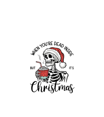 Dead inside, but it's christmas Alb model alb pe tricou