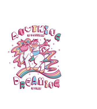 Orice este posibil Unicorn model alb pe tricou