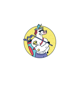 Unicorn Golf model verde pe tricou