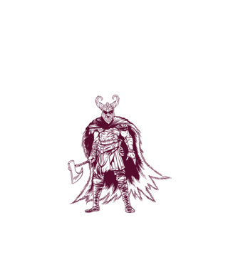 Războinic Odin Viking model alb pe tricou