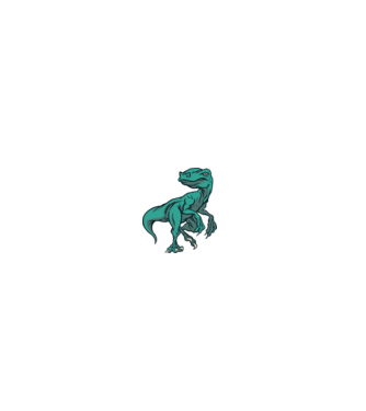 Dinozaur Raptor model gri pe tricou