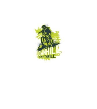 Downhill Is My Thrill tricou bicicletă model negru pe tricou