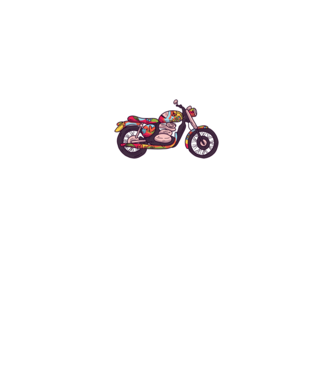 Motociclist Hippi model negru pe tricou