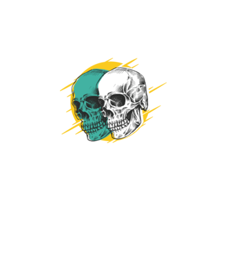 Cranii model turcoaz pe tricou