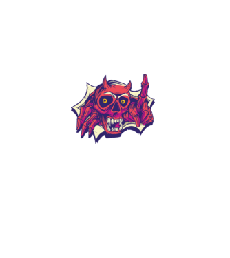 Craniu de Demon model negru pe tricou