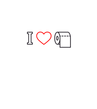 I love hârtie igienică model gri pe tricou