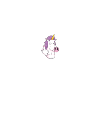 Unicorn arată degetul model negru pe tricou