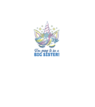 O să fiu un frate mai mare Unicorn model alb pe tricou