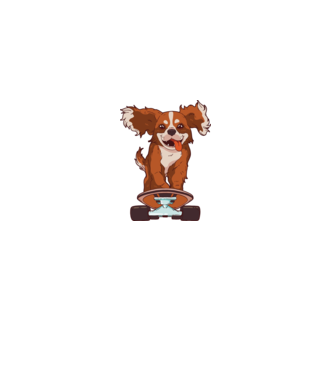 Skateboarding Cavalier King Spaniel model verde pe tricou