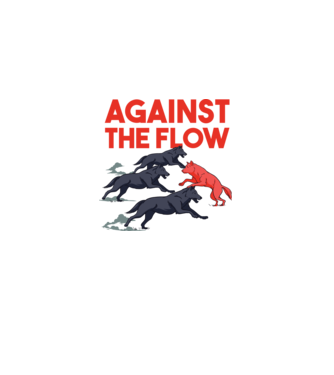 Against the flow - Împotriva curentului model alb pe tricou