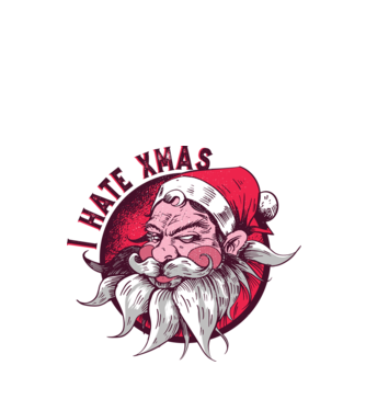 I Hate Xmas model alb pe tricou