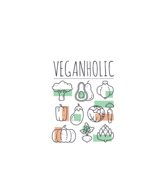 Veganholic model alb pe tricou