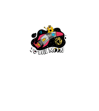 Bitcoin to the moon model albastru deschis pe tricou