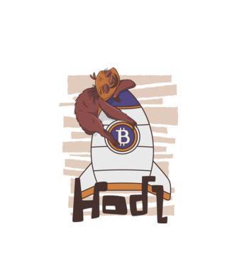 Bitcoin Hodl Leneș model alb pe tricou