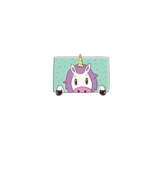 Unicorn curios model liliachiu pe tricou
