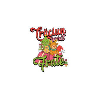 CRĂCIUN FERICIT FRATE / SORĂ model negru pe tricou