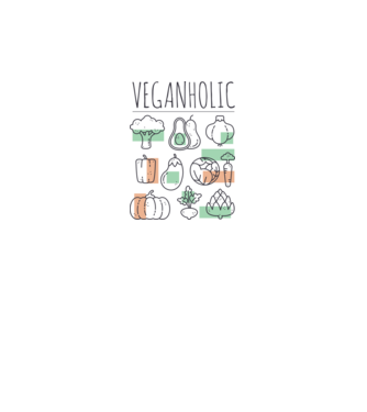 Veganholic model alb pe tricou