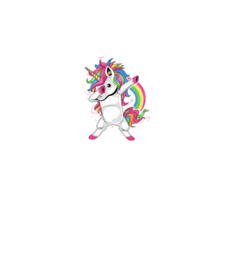 Unicorn Dab model albastru închis pe tricou