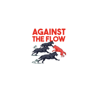 Against the flow - Împotriva curentului model gri pe tricou