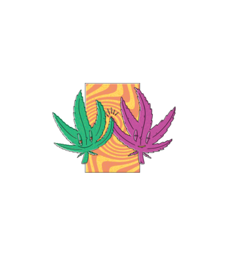 Frunze marijuana salut model alb pe tricou
