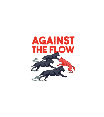 Against the flow - Împotriva curentului model alb pe tricou