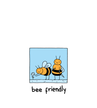Bee friendly model alb pe tricou
