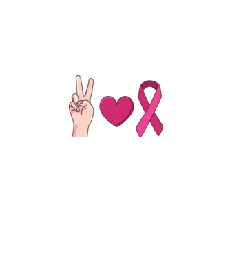 Peace Love lupta împotriva cancerului de sân model gri pe tricou