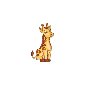 Girafă drăguță model albastru închis pe tricou