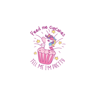 Unicorn Muffin model alb pe tricou