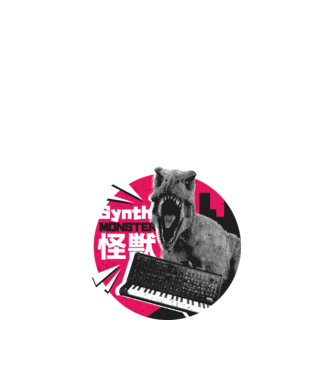 Dinozaur sintetizator model nisipiu pe tricou