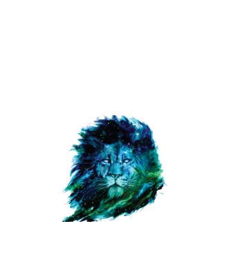 lion color splash model alb pe tricou
