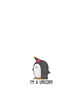 'I''m a unicorn - penguin' model negru pe tricou