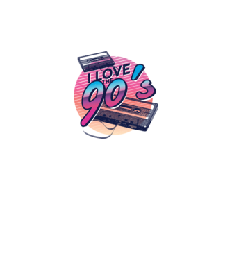 I love the 90s Casetă model gri pe tricou