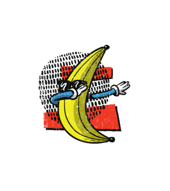 Banană DAB model alb pe tricou
