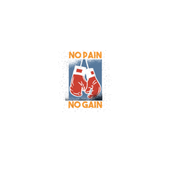 No pain no gain box model albastru jeanși pe tricou