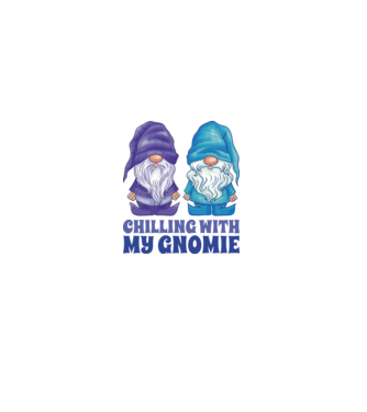 Chilling with my Gnomie model alb pe tricou