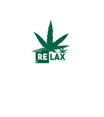 Relax Cannabis model negru pe tricou