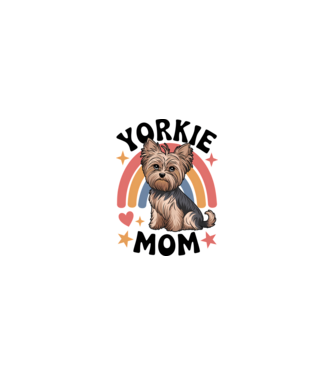 Yorkie Mom Alb model nisipiu pe tricou