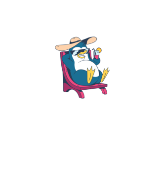 Pinguin cool stă la plajă la mare model gri pe tricou