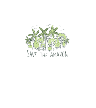 Salvează Pădurea Amazoniană model alb pe tricou