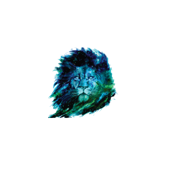 lion color splash model alb pe tricou