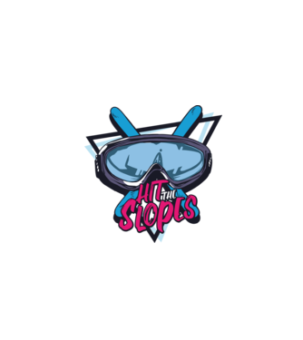 Hit the Slopes - tricou schi model alb pe tricou