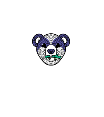 Mandala Panda model gri pe tricou