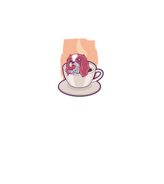 Cafea câine model turcoaz pe tricou